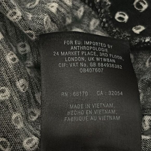 Anthropologie Deletta Black with white dots top with tie size small - Picture 8 of 8